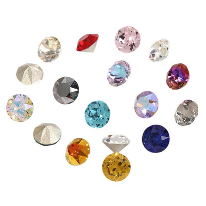Multi-Faceted Round Pointed Bottom Diamond Rhinestones - Nail Art Clothing Accessories