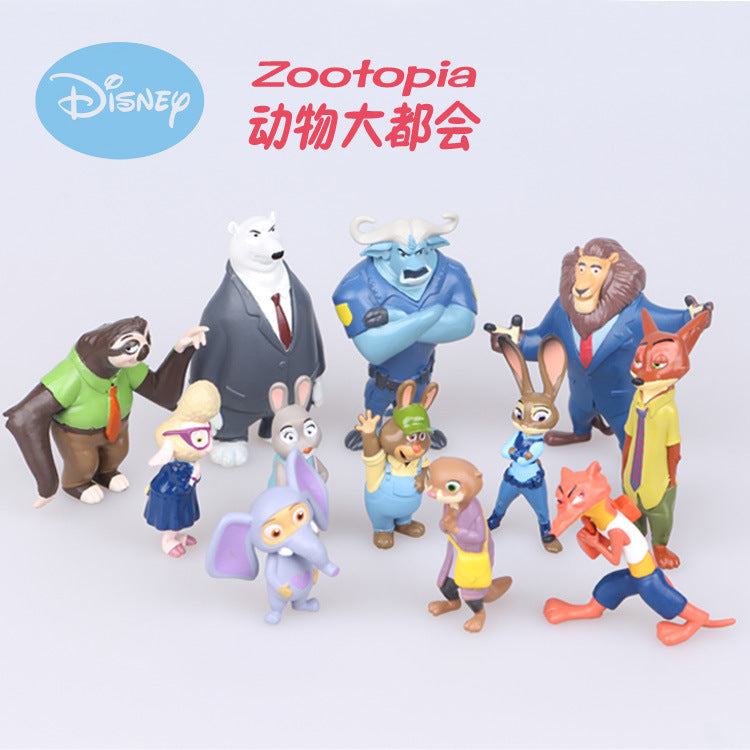 12 Zootopia figures 2nd generation Q version of the Metropolitan Doll Cake Decoration Ornament Model