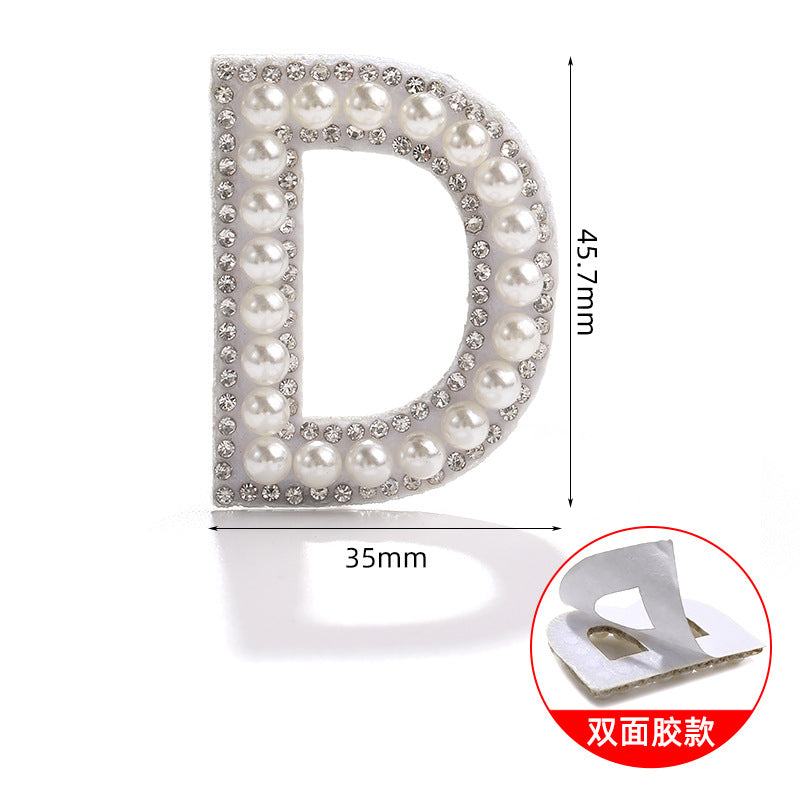 26 English letter patches, pearl adhesive backing tape, DIY double-sided decorative decoration, peel-off self-adhesive patch stickers