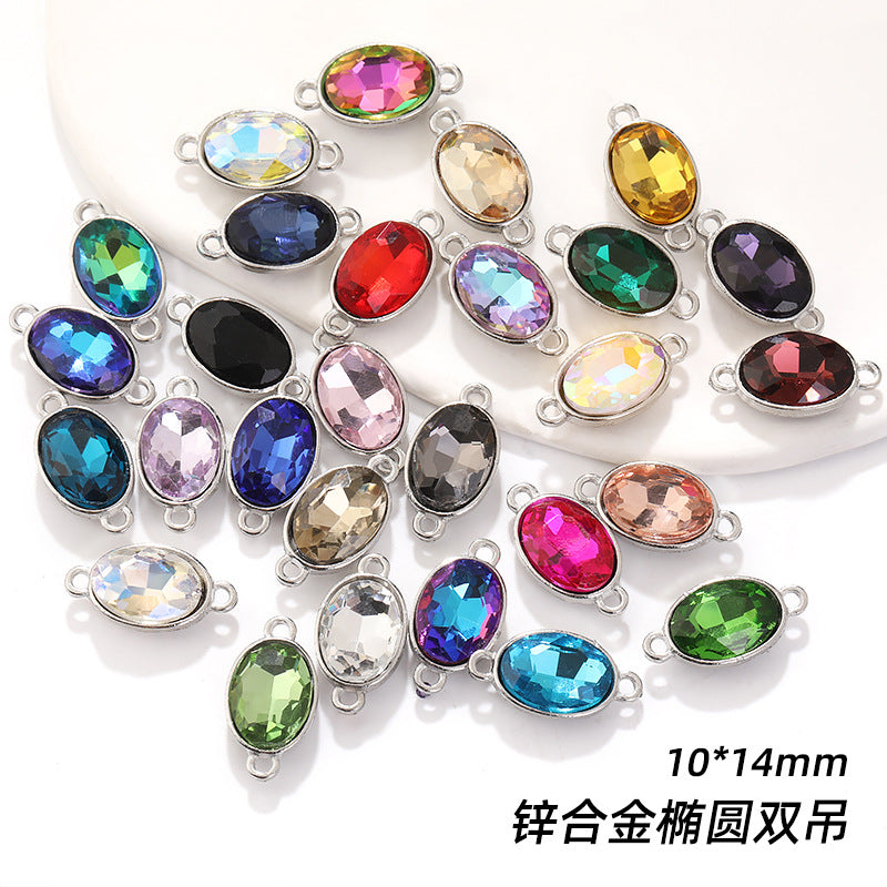 Oval 10*14mm double hanging zinc alloy silver chain headband pendant clothing DIY accessories hairpin headband hanging