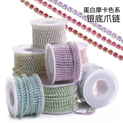 Colorful SS12 claw chain protein mocha series diamond chain dense phone case, luggage, clothing accessories, DIY accessories