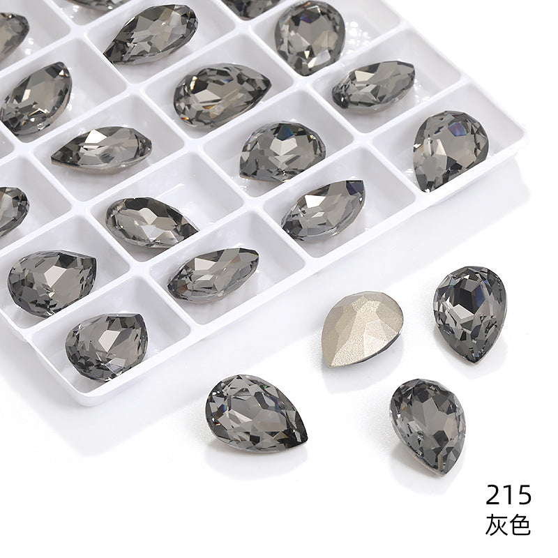 K9 high-end pear-shaped rhinestones, special-shaped rhinestones, real silver-plated base wedding dress accessories, pointed bottom pinkstone rhinestones