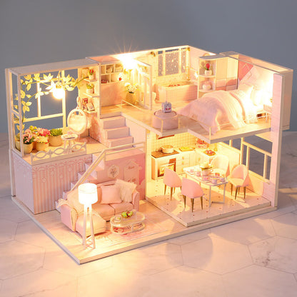 Jiate DIY Cottage M035-A Whisper Wooden Hand Assembled Miniature Landscape Model Ornament Birthday Gift