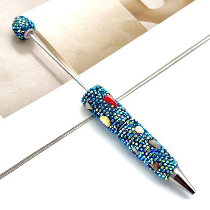 DIY electroplating colorful shell full diamond pen new heavy industry diamond beaded pen cross-border hot selling educational student stationery