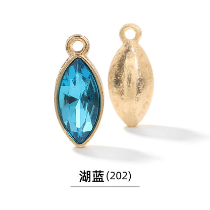 Xichuan horse eye zinc alloy pendant, gold base horse eye single pendant with diamond, DIY jewelry, earrings, doll pendants, horse eye rhinestone
