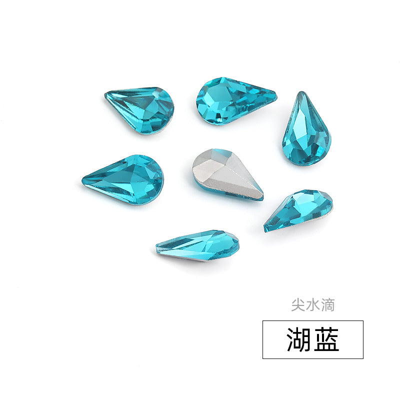 Long Drop Teardrop Diamond Rhinestones - Silver Crystal Luggage Jewelry Nail Art Clothing Hair Accessories