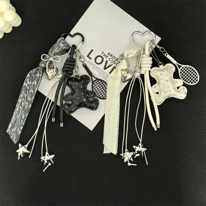 Three-dimensional cartoon three-dimensional leather giraffe pattern bear keychain bag pendant