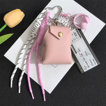 Leather Mini Envelope Coin Purse Worker Leather Keychain Portable Pocket Coin Item Organizer