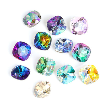 K9 pointed base fat square diamond special-shaped crystal diamond vacuum plated base wedding dress accessories accessories with fat square pointed bottom shaped diamond
