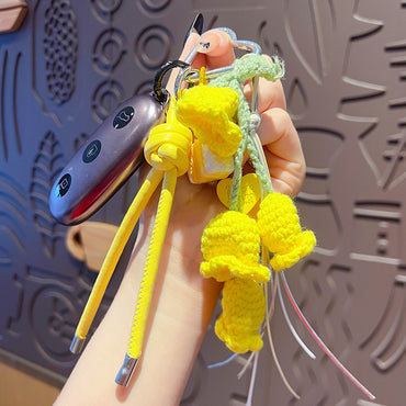 Handmade DIY wool thread knitting wind chimes bracelet keychain miu tie bag pendant couple car school bag small pendant