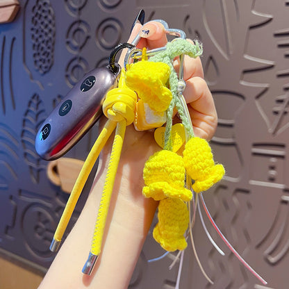 Handmade DIY wool thread knitting wind chimes bracelet keychain miu tie bag pendant couple car school bag small pendant