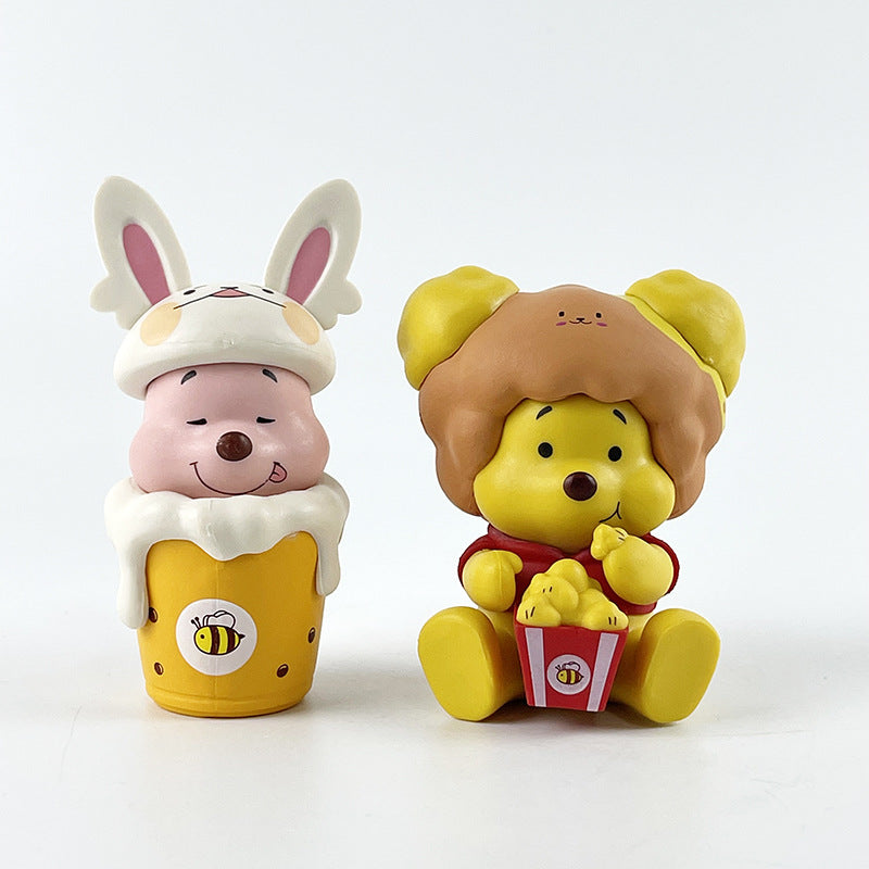 Winnie the Pooh 6 Eyyi Pig Figure Crane Machine Gacha Cultural and Creative Blind Box Gift Car Ornaments Wholesale Delivery