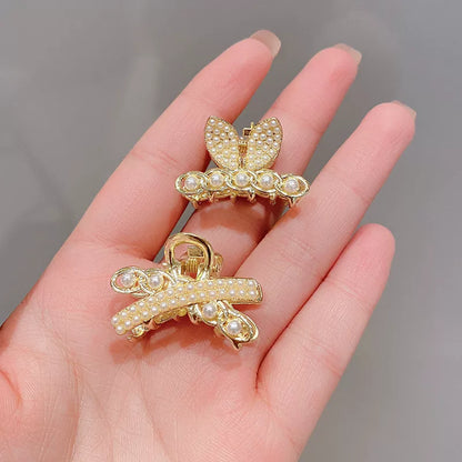 2026 new high-end flash diamond metal hairpin small grab clip women's bangs clip side forehead hairpin Korean headdress