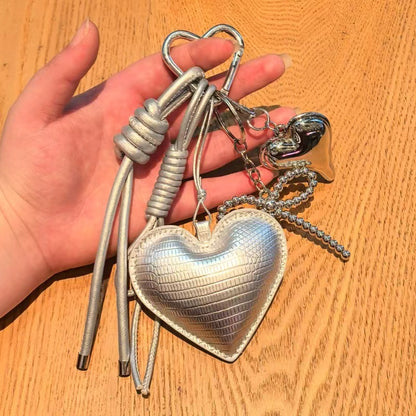 MIU series high-end pendant silver love keychain butterfly festival bag pendant braided rope accessories