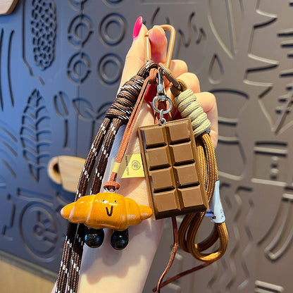 Creative miu system simulated alkaline water bread bracelet keychain pendant couple bag keychain small pendant wholesale