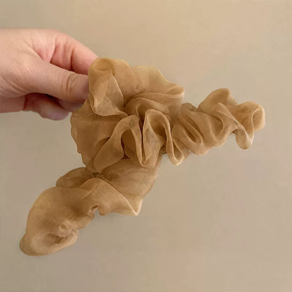 Korean Style Super Fairy Pleated Mesh Claw Clip for Women, 2026 New Large Shark Hair Clip at the Back of the Head, Updo Hair Clip