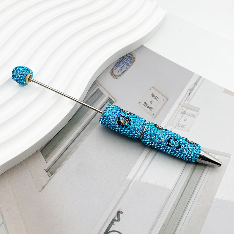 Leopard print full diamond ballpoint pen creative DIY beading pure handmade diamond set ballpoint pen advertising gift pen spot wholesale