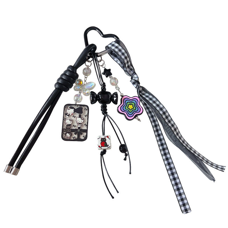 Creative DIY Thousand Grid Bird Bracelet Keychain Small Pendant Couple Miu Series Bag Charm Car Key Chain Accessories