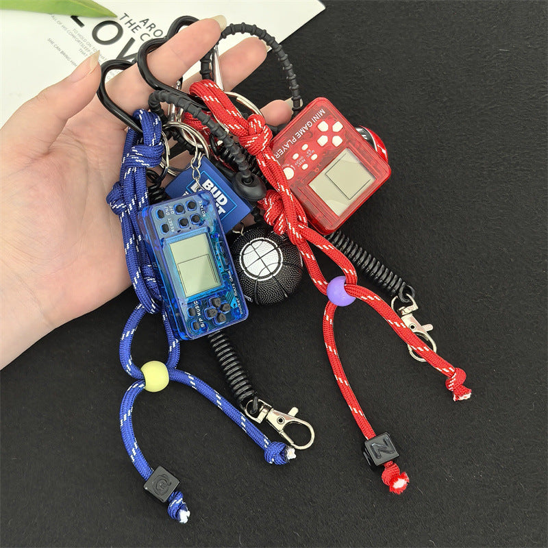 Pocket mini video game console Tetris game console nostalgic decompression toy creative gift keychain