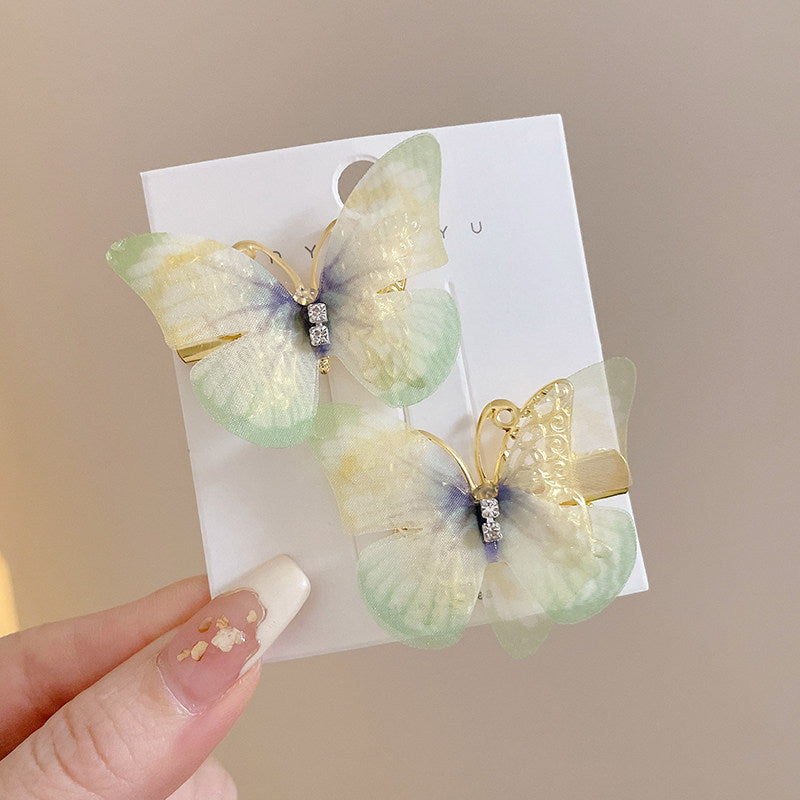 Flower hairpin female hottie photo headgear retro super fairy atmosphere blue beautiful new Chinese side clip hair accessories