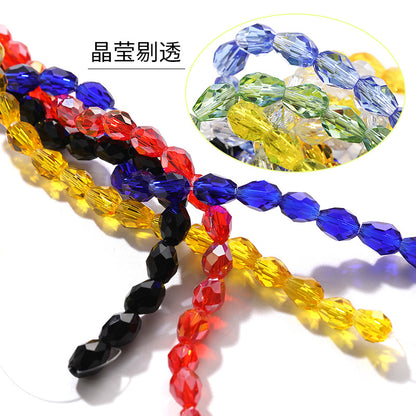 Xichuan cross-border water drop beads, glass beads, door curtains, garment accessories, straight hole water drop beads, cut surfaces, crystal bead factory wholesale