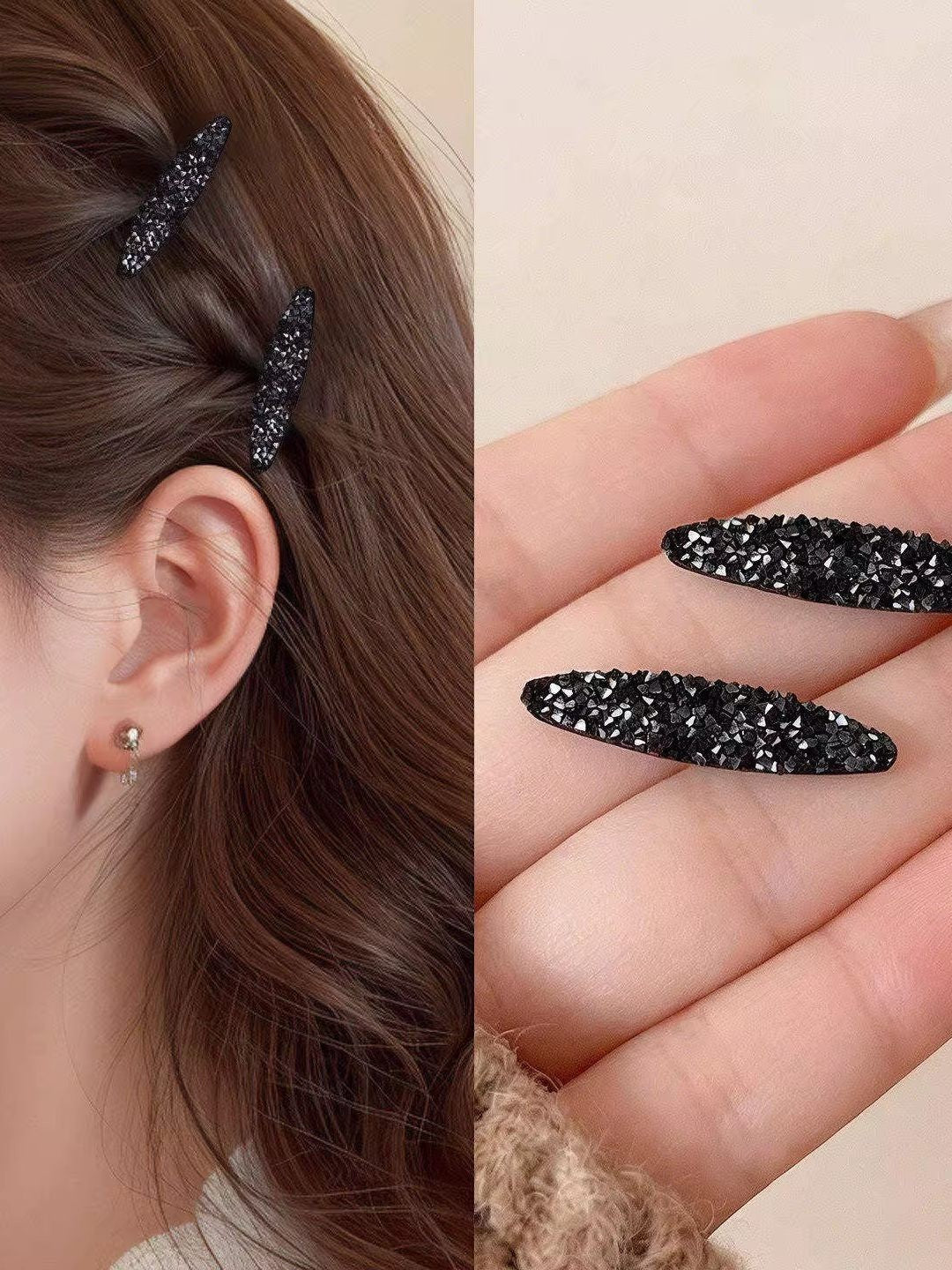 Small bangs clip shredded hairpin side forehead hairpin women's high-end new Korean mini flash diamond hairpin