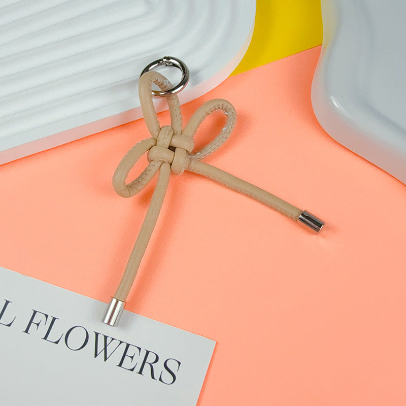 Creative PU leather Chinese knot keychain pendant accessories couple miu bag keychain pendant small gift