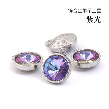 12mm zinc alloy satellite single pendant bag, necklace, bracelet, clothing decoration, accessory satellite shape round single-hole pendant