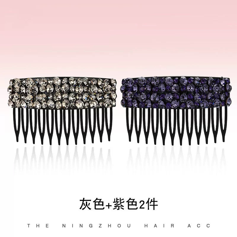 Korean Dongdaemun High-End Rhinestone Hair Comb Inverted Comb for Women, Sophisticated Elegance New Loose Hair Styling Tool Hair Clip