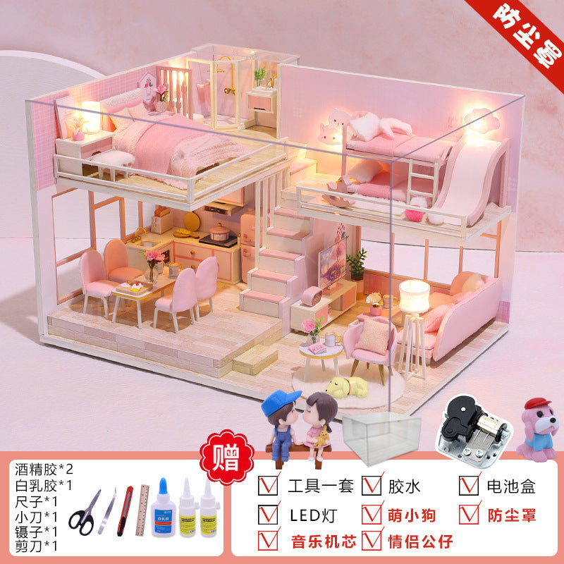 Yangbei DIY cabin making mini princess small house model assembly villa toy creative birthday gift female