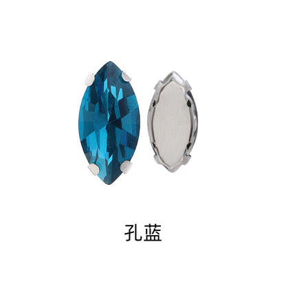 Navette Crystal Square Claw Rhinestones - Thickened Bottom Hand-Sewn Shoes Luggage Clothing Accessories