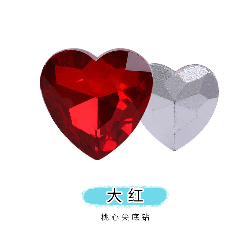 Heart Pointed Bottom Diamond Rhinestones - Crystal Glass Phone Sticker Clothing Headband Jewelry Accessories