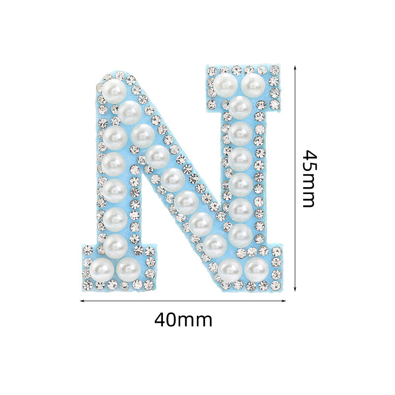 Hot Heat Patch Stickers with 26 English Letters Stickers DIY Accessories Clothing and Hat Accessories Blue Non-Woven Fabric Stickers
