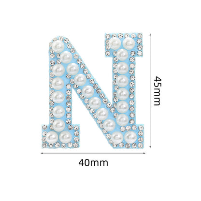Hot Heat Patch Stickers with 26 English Letters Stickers DIY Accessories Clothing and Hat Accessories Blue Non-Woven Fabric Stickers