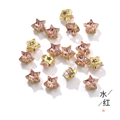 New 10mm five-pointed star hand-stitched glass thickened claw drill 3D DIY wedding dress, clothing, shoes, bags, hair clips, accessories