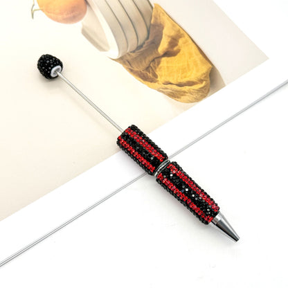 DIY  hot selling straight stripe full diamond ballpoint pen creative beaded cute grain pen hand-inlaid with diamonds heavy work ballpoint pen