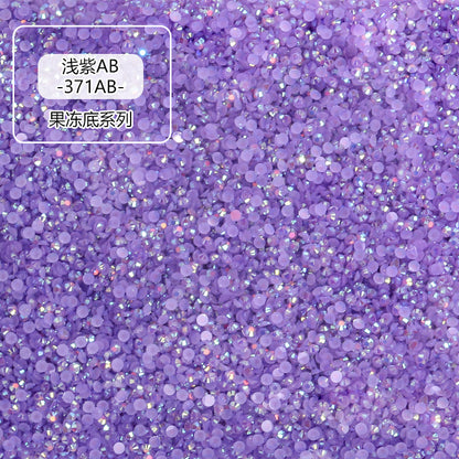 Jelly-colored resin flat diamonds, nail art diamonds, hair accessories, headgear sticky diamonds, toy dolls, sticky diamonds, round resin flat diamonds