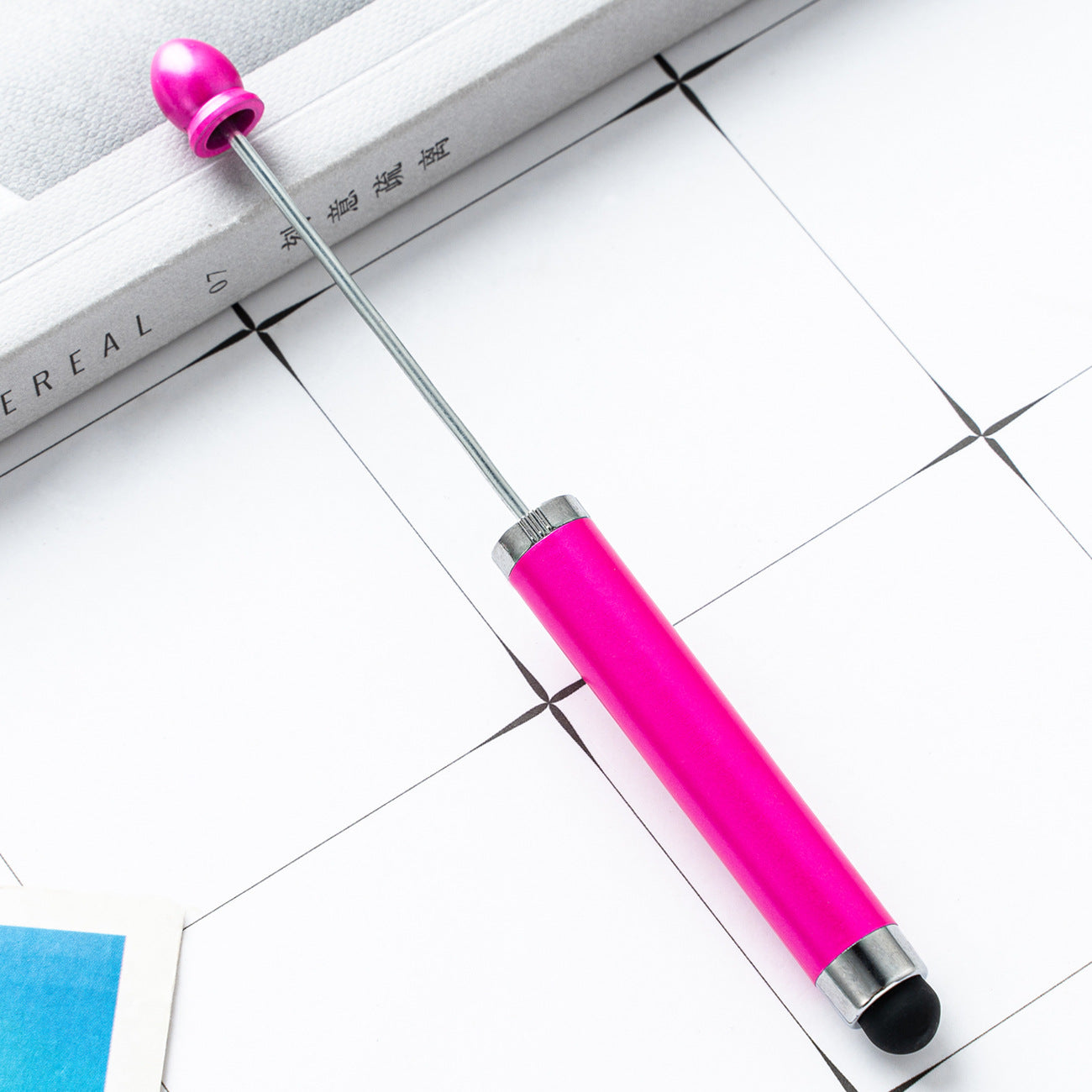 DIY touch screen ballpoint pen plastic beaded ballpoint pen wholesale multicolor cap ballpoint pen