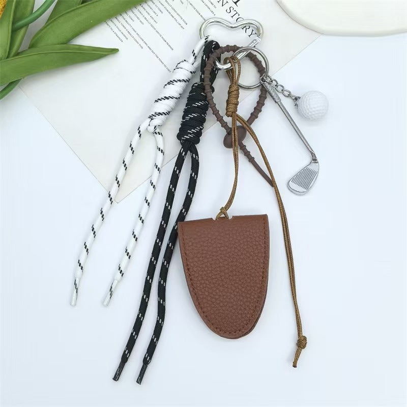 Dopamine flower miu tie bag hanging girl's heart color braided rope bag bag pendant creative car keychain versatile