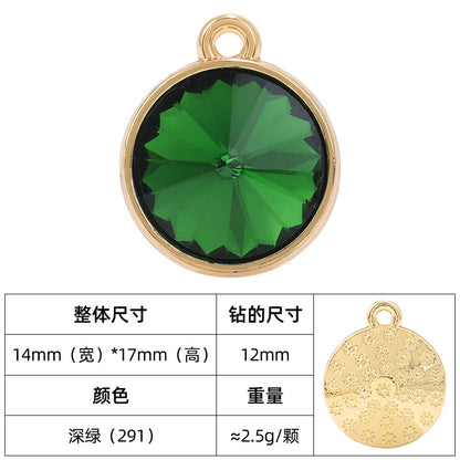 12mm satellite single hanging glass diamond single-hole alloy pendant inlaid with round crystal diamond earrings jewelry DIY accessories