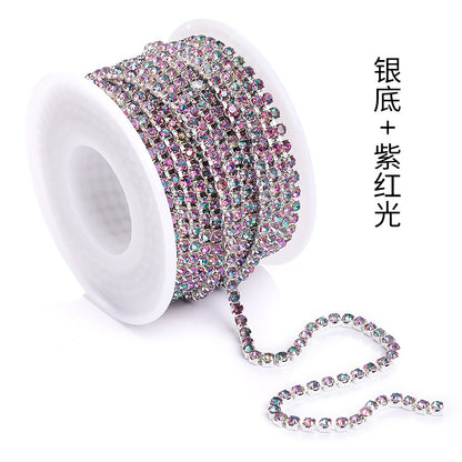 Cross-border explosive SS12 electrophoretic rhinestone claw chain, colorful diamond chain, intensive mobile phone case, luggage, clothing, accessories, diamond chain