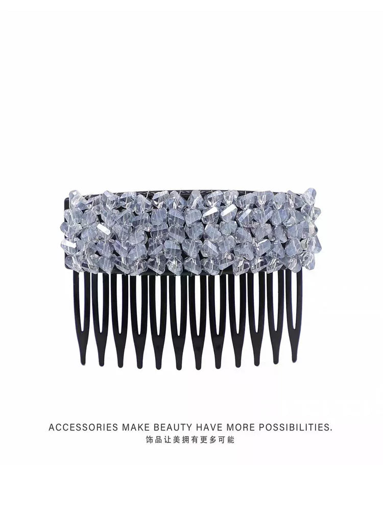 Elegant light luxury rhinestone hair comb, high-end inverted comb hair accessory, new style of bangs and loose hair organizer, side hair clip