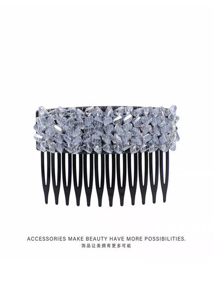 Elegant light luxury rhinestone hair comb, high-end inverted comb hair accessory, new style of bangs and loose hair organizer, side hair clip
