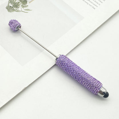 DIY touch screen full diamond ballpoint pen multi-function capacitive stylus cute pen ins solid color rhinestone touch screen pen in stock
