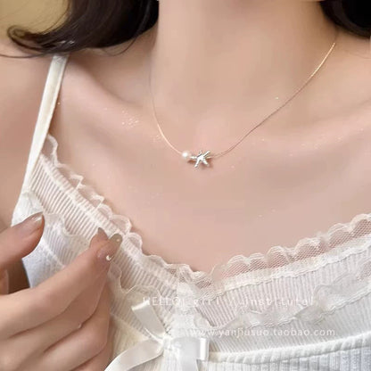 Korean INS style double-layer pearl starry sky necklace for women, sophisticated light luxury necklace, accessory choker collarbone chain