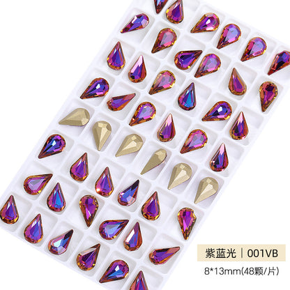 Cross-border source: Guazi pointed water drop, high-top diamond, special-shaped water rhinestone, DIY jewelry accessories, pointed bottom diamond, nail art sticker, diamond material