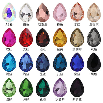 Drop Shape Diamond, Real Silver Plated Bottom Glass, Rhinestone Luggage, Hair Accessories, Accessories, Culet Drop Diamond