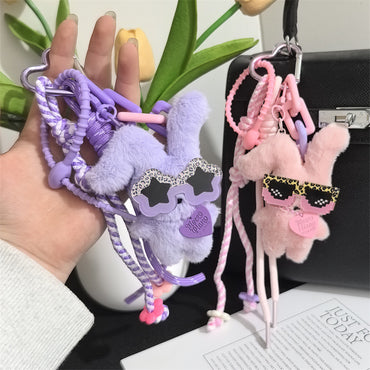 Cute Personality Plush Rabbit Couple Girlfriend Bag Keychain Doll Doll Pendant Keychain Pendant Wholesale