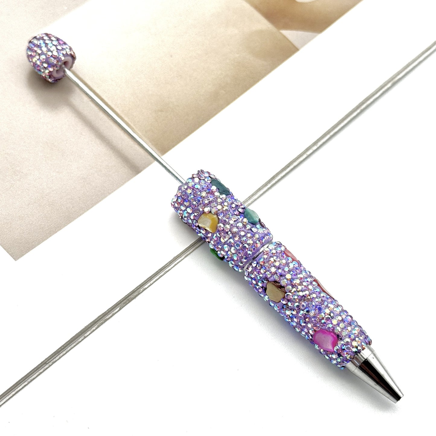 DIY electroplating colorful shell full diamond pen new heavy industry diamond beaded pen cross-border hot selling educational student stationery