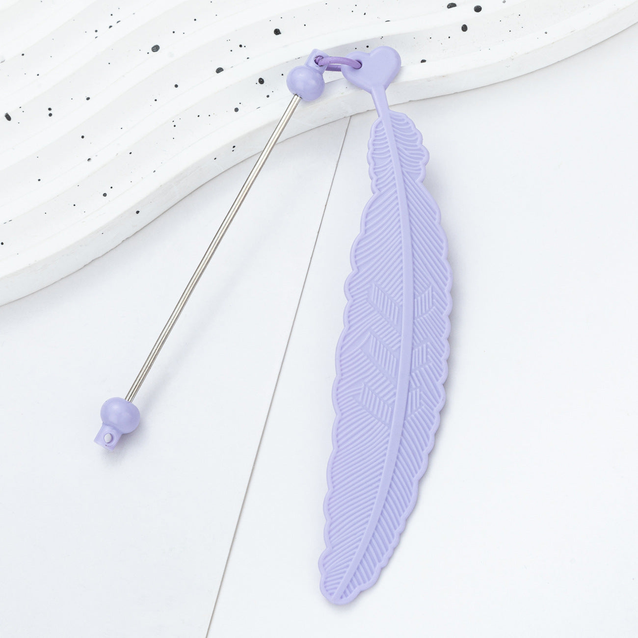 Plastic Feather Bookmark - Cartoon Pendant Children Handmade Beaded Reading Mark Book Holder